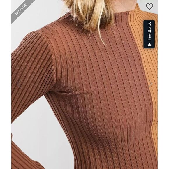 Red by BKE Ribbed Color Block Top, women’s XL - Picture 7 of 7